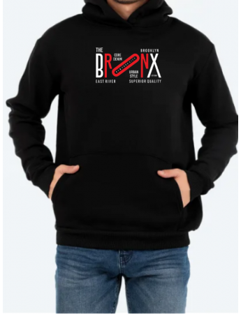 Bronix Baskılı Erkek Sweatshirt Siyah