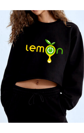 Lemon Baskılı Kadın Crop Sweatshirt…