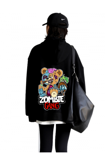 Zombie Gang Baskılı Kadın Sweatshirt Siyah…