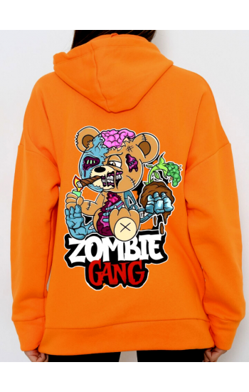 Zombie Gang Baskılı Kadın Sweatshirt Hardal…