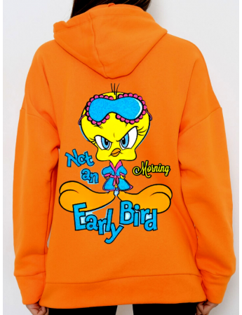 Tweety Baskılı Kadın Sweatshirt Hardal