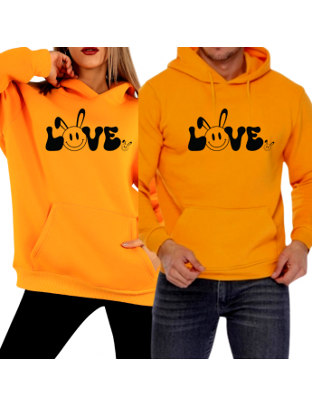 Love Baskılı Kişiye Özel Sweatshirt Hardal