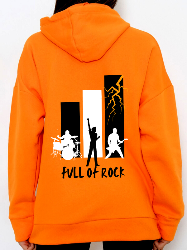 Full of Rock Baskılı Kadin Sweatshirt Hardal…