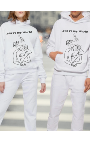 Sevgili Kombini You Are My World Baskılı Kişiye Özel Sweatshirt…