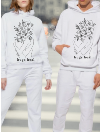 Sevgili Kombini Hugs Heal Baskılı Kişiye Özel Sweatshirt