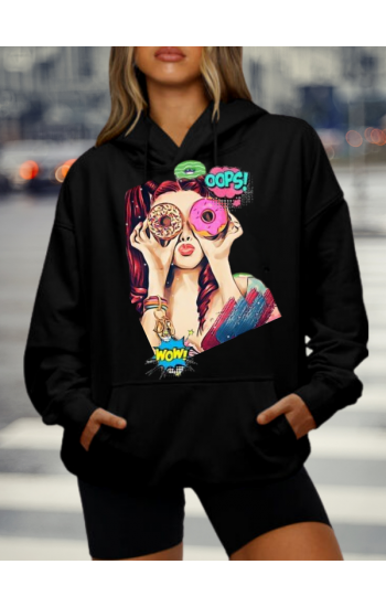 Oopss ve Wow Baskılı Kadın Sweatshirt…