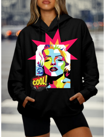 Cool Baskılı Kadın Sweatshirt