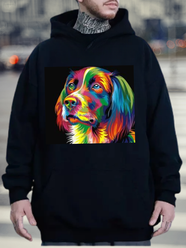 Hayvan Figürlü Baskılı Erkek Sweatshirt Siyah…