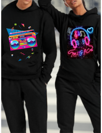 Teyp ve Music Baskılı Kişiye Özel Sweatshirt