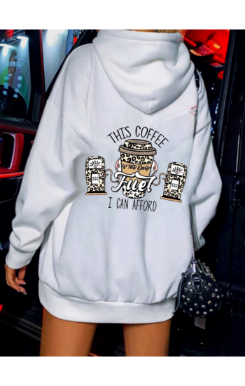 This Coffee Baskılı Kadın Sweat Beyaz…