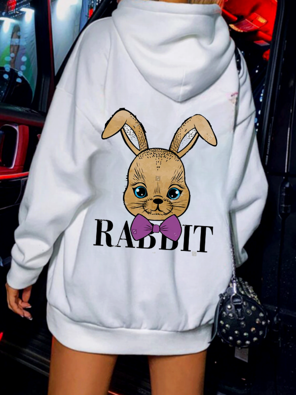 Rabbit Baskılı Kadın Sweat Beyaz 01…