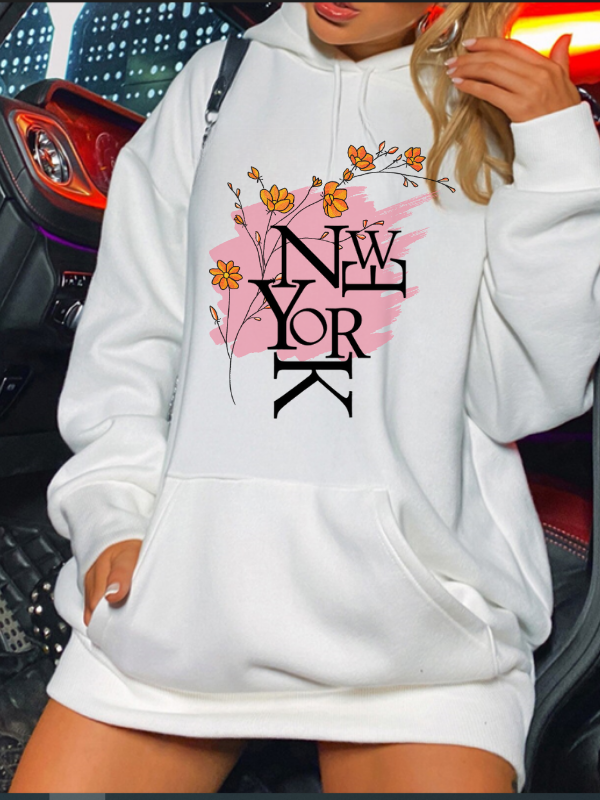 Newyork Baskılı Kadın Sweat Beyaz…