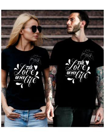 The Love Of My Life Sevgili Kombini Tshirt - Siyah