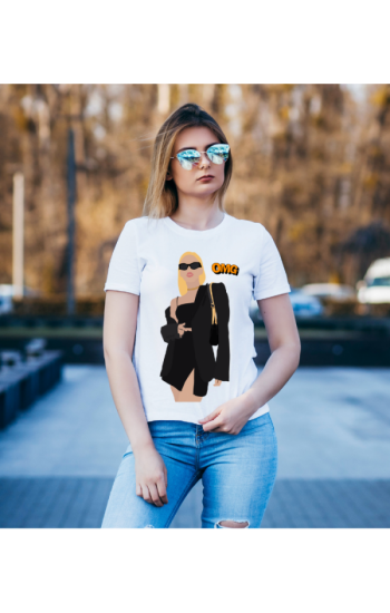 OMG Baskılı Kadın Tshirt - Beyaz…