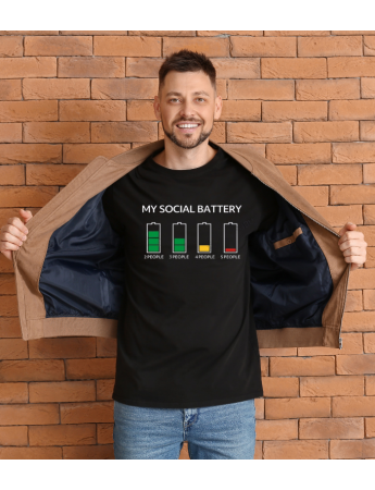 Battery Baskılı Erkek Tshirt