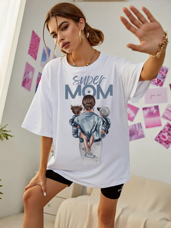 Super Mom Baskılı Kadın T-Shirt…