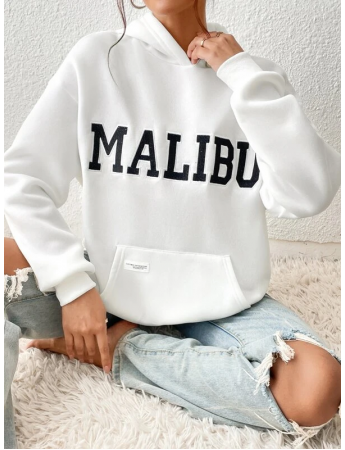 Malibu Baskılı Kadın Sweat Beyaz