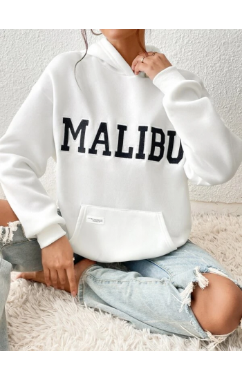 Malibu Baskılı Kadın Sweat Beyaz…