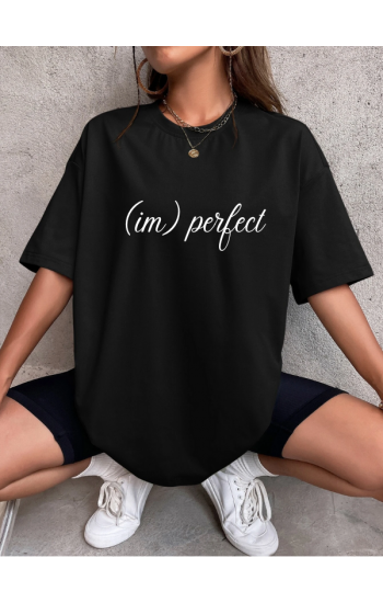 Perfect Yazı Baskılı T-Shirt Siyah…