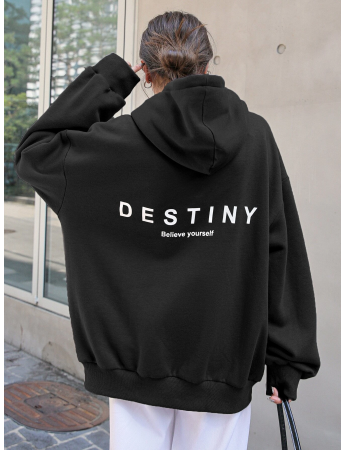 Destiny Baskılı Kadın Sweat Siyah