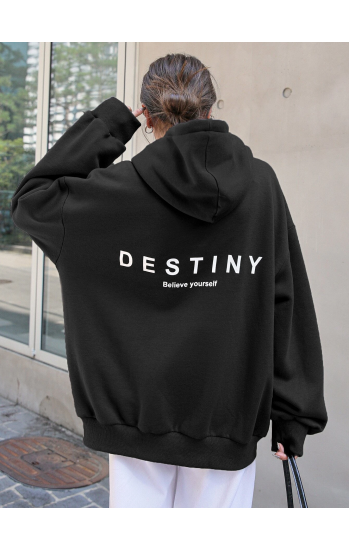 Destiny Baskılı Kadın Sweat Siyah…