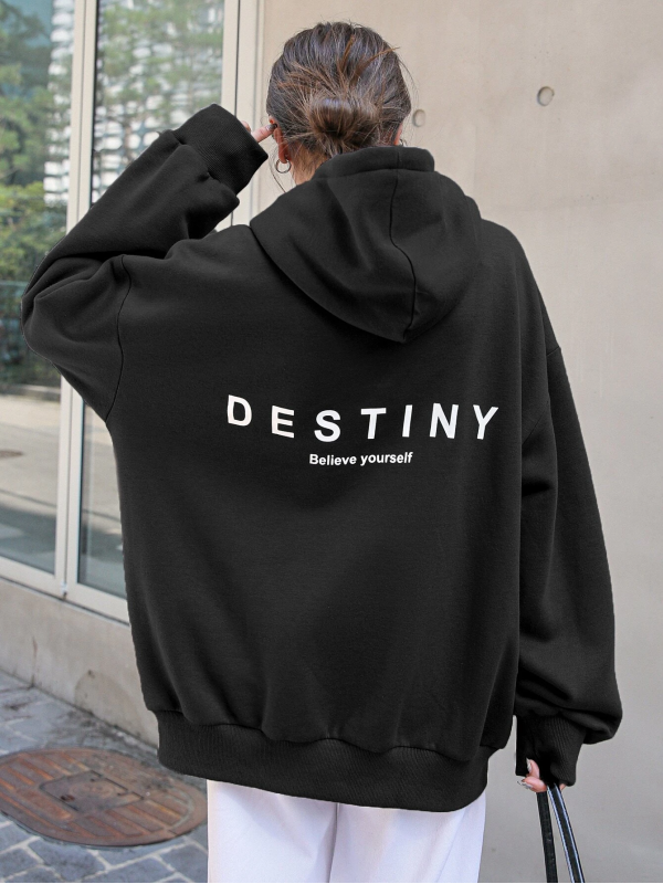 Destiny Baskılı Kadın Sweat Siyah…