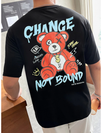 Change Baskılı Erkek Tshirt Siyah