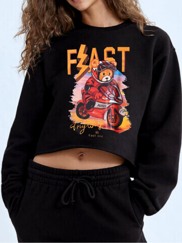 Ayıcık baskılı crop sweat…