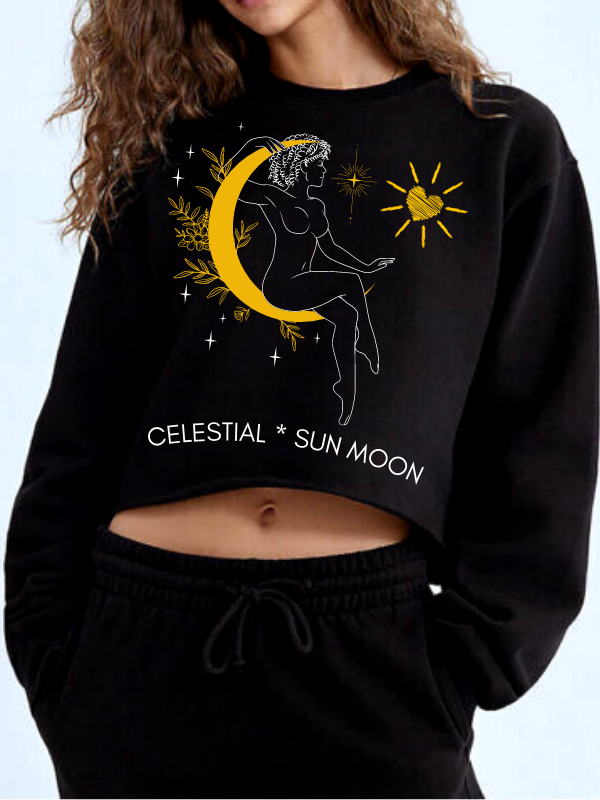 Sun Mom baskılı crop sweat siyah…