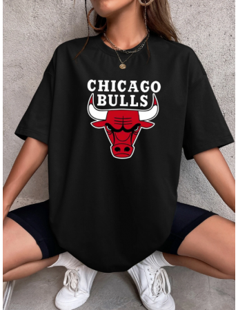 CHICAGO Baskılı Oversize Kadın T-Shirt