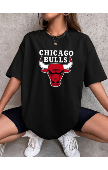 CHICAGO Baskılı Oversize Kadın T-Shirt…