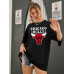 CHICAGO Baskılı Oversize Kadın T-Shirt