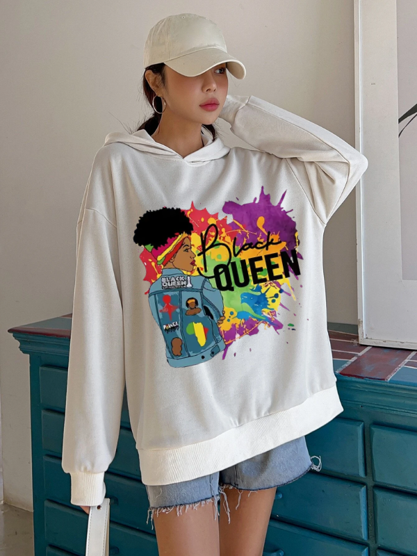 Queen Baskılı Kadın Sweat Beyaz 01…