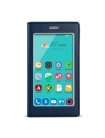 FitCase Dolce Nokia 5 Gizli Mıknatıslı Pencereli Kılıf Lacivert Mavi