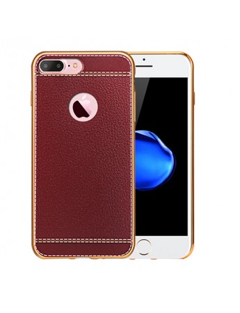 FitCase Laser Elegant iPhone 7-8 Plus Silikon Arka Kapak Kahverengi