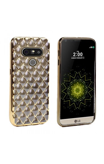 FitCase Laser LG G5 H850 Baklava Desenli Gold - Siyah…