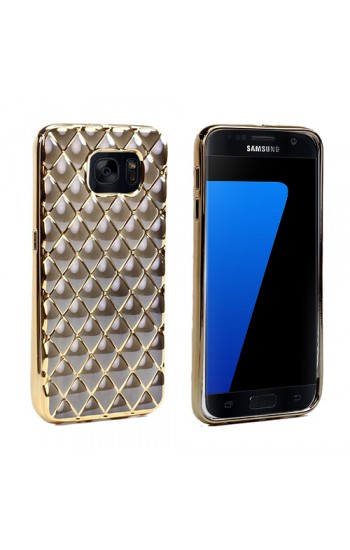 FitCase Laser Samsung S7 (G930) Baklava Desenli Gold - Siyah…