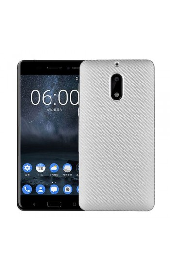 FitCase Nokia 6 Carbon Desen Arka Kapak Silver…