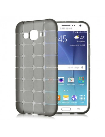 FitCase Samsung Galaxy J2 (J200) Plaid Silikon Arka Kapak Siyah