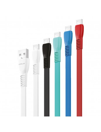 FitPlus Flat FS-401 Micro USB Data/Şarj Kablosu 2.4A 1mt