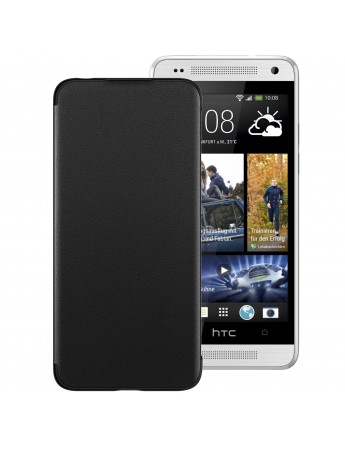 HTC One Mini M4 Flip Case Kılıf Siyah