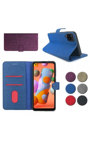 Huawei P40 Lite Kılıf FitCase Fabric Kapaklı Cüzdanlı…