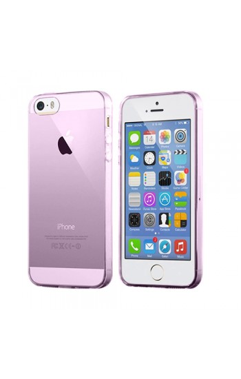 iPhone 5/5s Kılıf Soft Silikon Şeffaf-Pembe Arka Kapak…