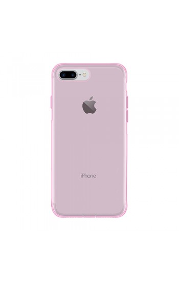 iPhone 7 Plus / 8 Plus Kılıf Soft Silikon Şeffaf-Pembe Arka Kapak…