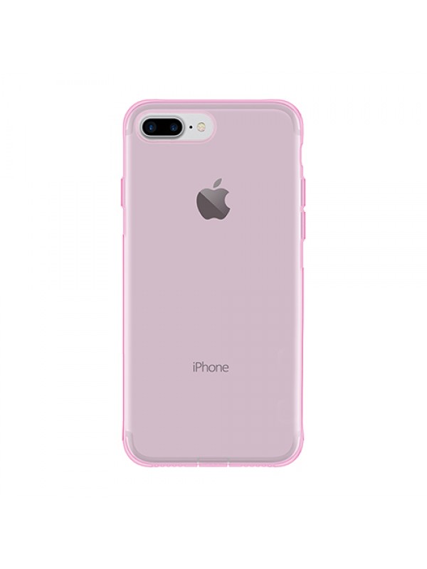 iPhone 7 Plus / 8 Plus Kılıf Soft Silikon Şeffaf-Pembe Arka Ka…