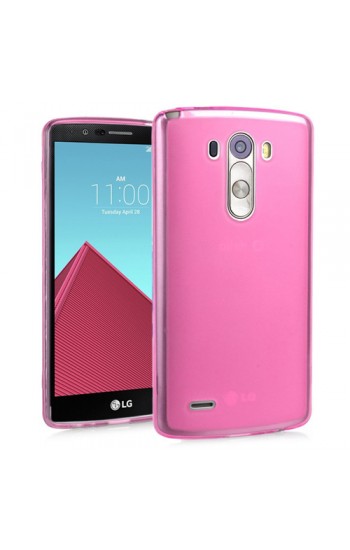 LG G4 Kılıf Soft Silikon Şeffaf-Pembe Arka Kapak…