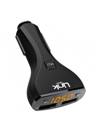 LinkTech Car G6 FM Transmitter LCD Ekran 2.4A Çift USB Çıkış Siyah