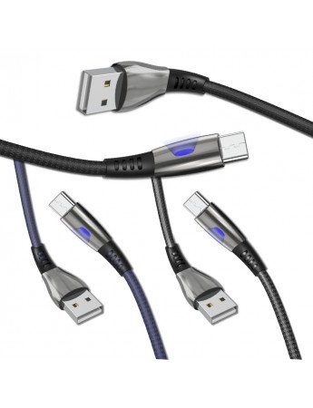 LinkTech K610 Premium Micro USB Işıklı Data/Şarj Kablosu 2.4A 1.2mt