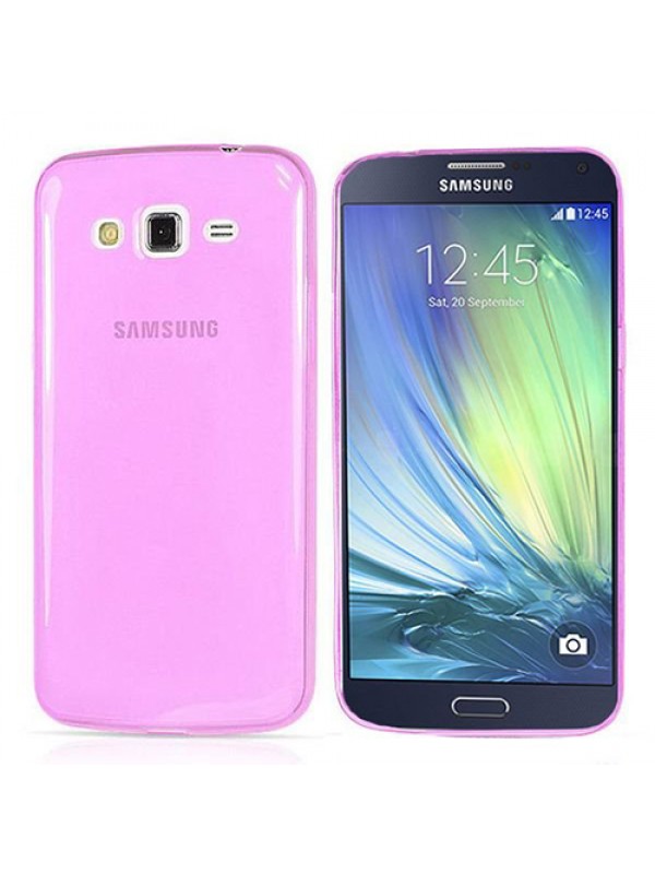 Samsung Galaxy A3 (A300) Kılıf Soft Silikon Şeffaf-Pembe Arka …