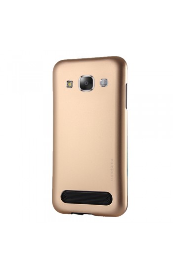 Samsung Galaxy E5 New Motomo Metal TPU Arka Kapak Gold…